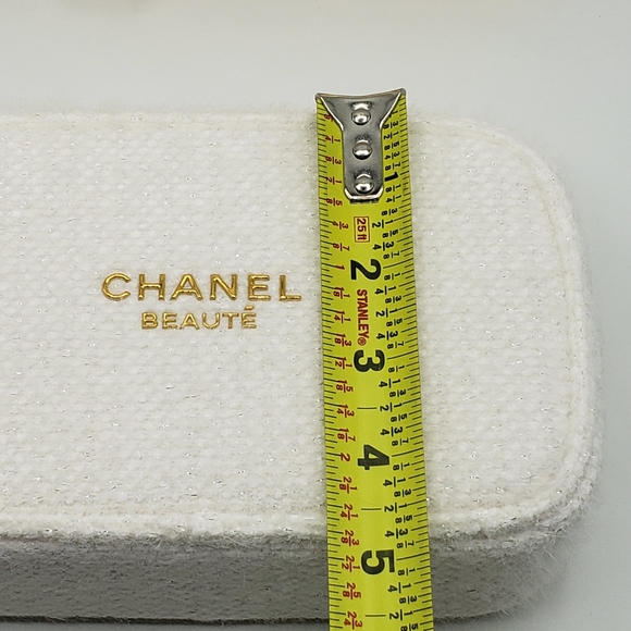 Authentic Chanel Cosmetic Bag White Gold - Picture 6 of 10